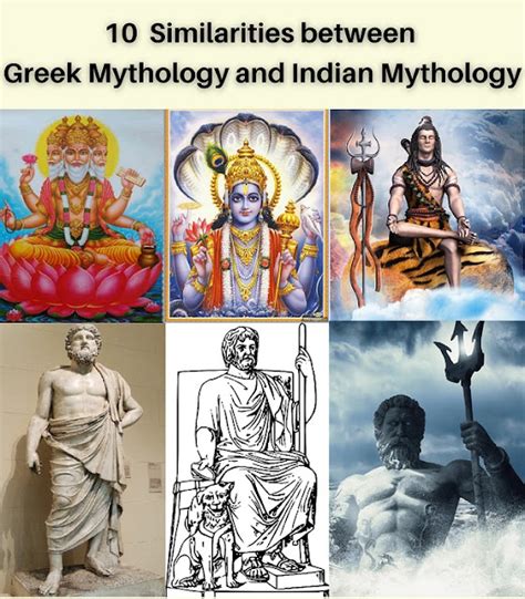 how are greek mythology and hinduism similar to one another